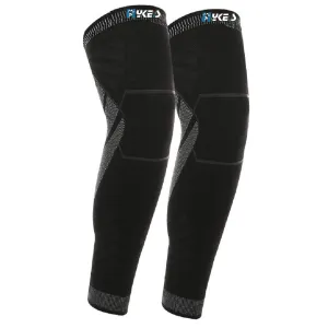 Hykes Orthopedic Knee & Calf Compression Sleeve with Anti Slip, Leg Compression for sports Gym Running Cycling Jogging Workout Pain Relief Injury Protection Sweat Resistant - Pair (Color : Grey , Size : Large)