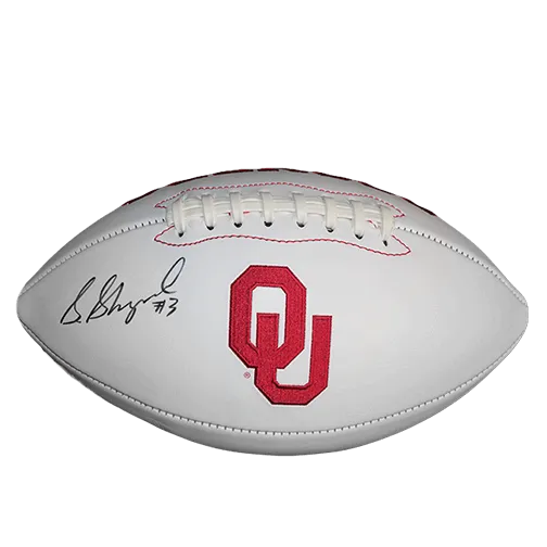 Sterling Shepard Oklahoma Logo Full Size Football Autographed (JSA)